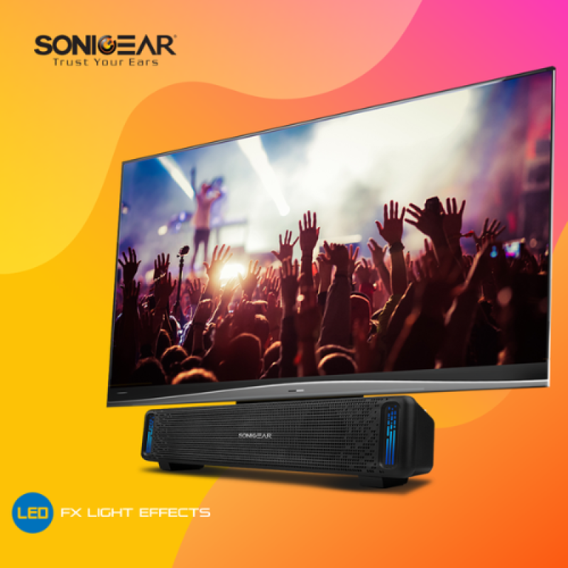 SonicGear SonicBar U200 Wired Soundbar | Powerful Desktop Speaker with RGB Lighting