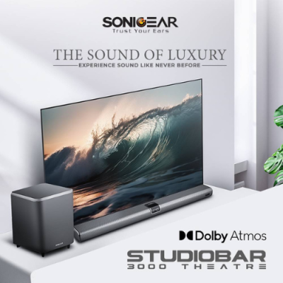 SonicGear StudioBar 3000 Dolby Atmos 5.1.2 Cinema Soundbar System